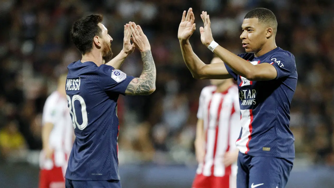 Foto: Mbappe dan Messi Tampil Kompak, PSG Pesta Gol ke Gawang Ajaccio di Liga Prancis