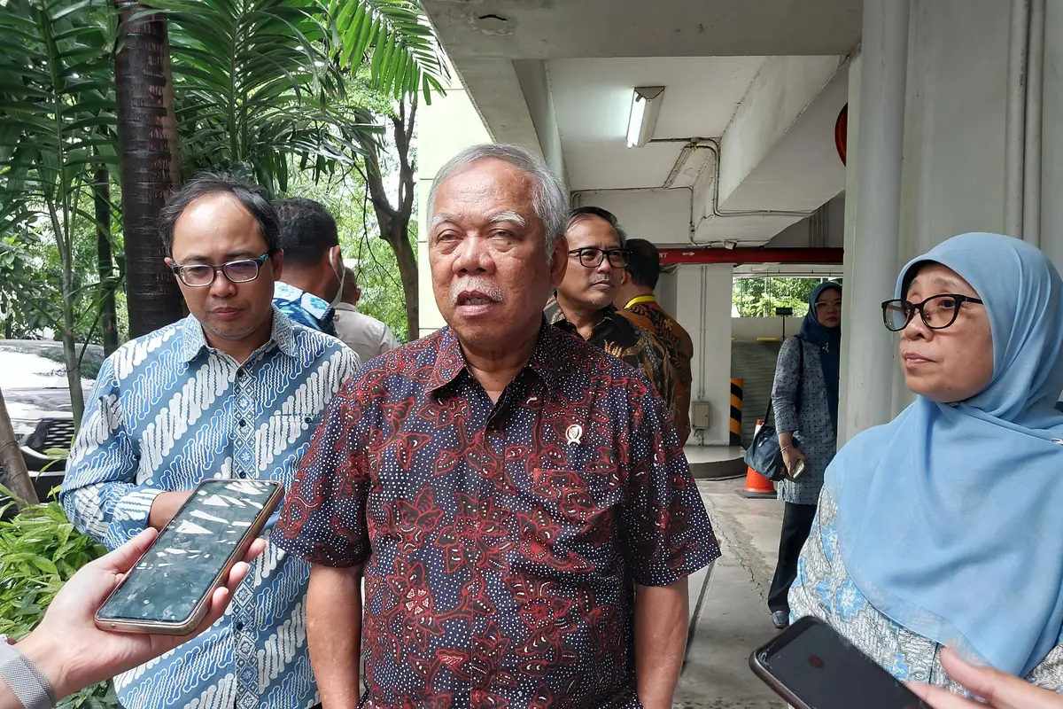 Menteri Pekerjaan Umum dan Perumahan Rakyat (PUPR) Basuki Hadimuljono di Kantor Kementerian PUPR, Sabtu (9/3/2024).