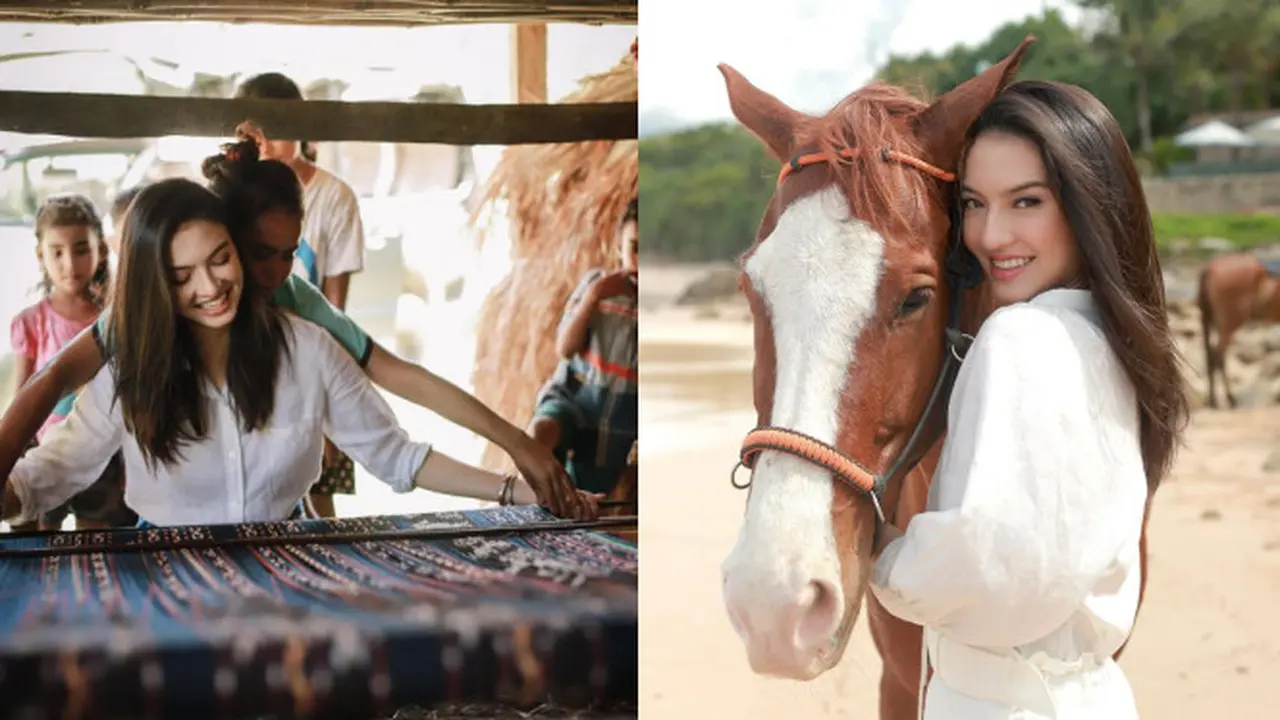 Potret Liburan Raline Shah di Nihi Sumba, Belajar Menenun dan Berkuda di Pantai