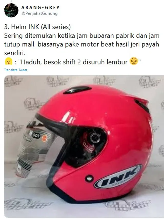 tipe cowok berdasarkan helmnya