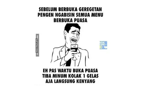 Meme Buka Puasa Ekspektasi vs Realita Menu Buka Puasa/1cak.com