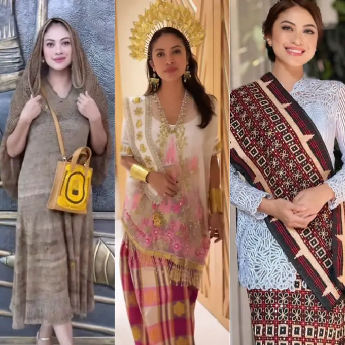 Cynthia Riza Istri Giring Tampil dengan Outfit dari Berbagai Daerah Nusantara dari Makassar hingga Papua