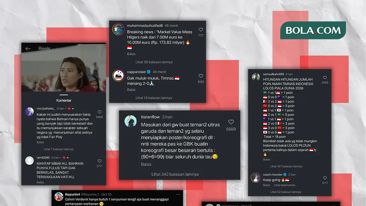 Ilustrasi - Kolase cuitan netizen soal Timnas Indonesia