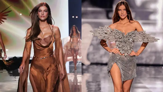 Potret Totalitas Barbara Palvin di Runway Victoria's Secret, Tampil Stunning Meski Cedera Kaki