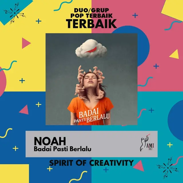 NOAH Raih Penghargaan untuk Duo/Grup Pop Terbaik di AMI Awards 2021. (instagram.com/amiawards)