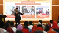Gubernur Jawa tengah Ganjar Pranowo saat menghadiri Dialog Kebangkitan Nasional Menuju Indonesia Raya di Gedung Gradhika Bhakti Praja, Kota Semarang pada Senin (22/5/2023).