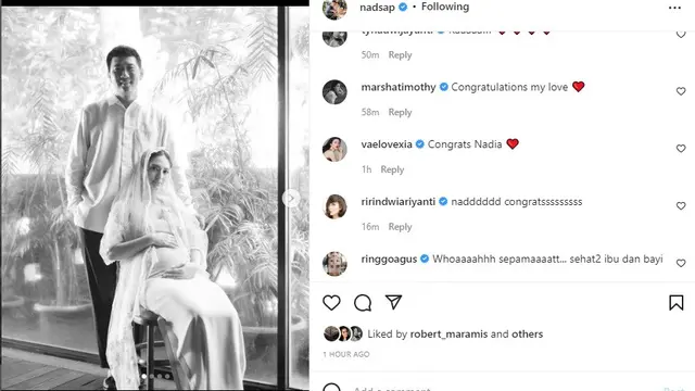 Nadia Saphira unggah foto hamil (Foto: Instagram @nadsap)
