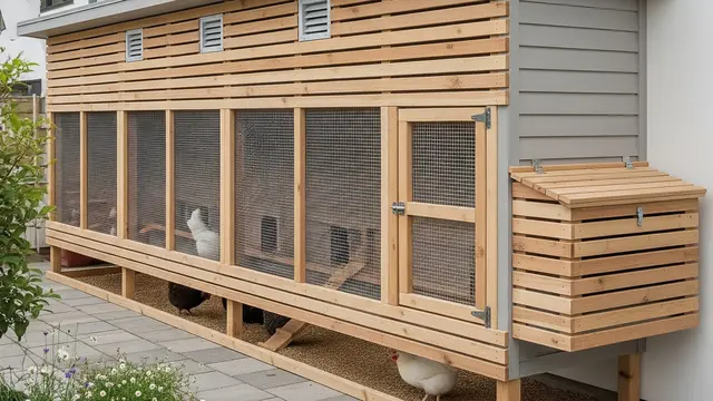 Desain Kandang Ayam Minimalis Cocok untuk Perumahan Cluster Modern (AI)
