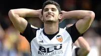 Arsenal tertarik menggunakan jasa pemain Valencia, Goncalo Guedes, Valencia sendiri memasang harga sekitar 31 juta pounds untuk pemain 21 tahun kelahiran Portugal tersebut. (AFP/Jose Jordan)