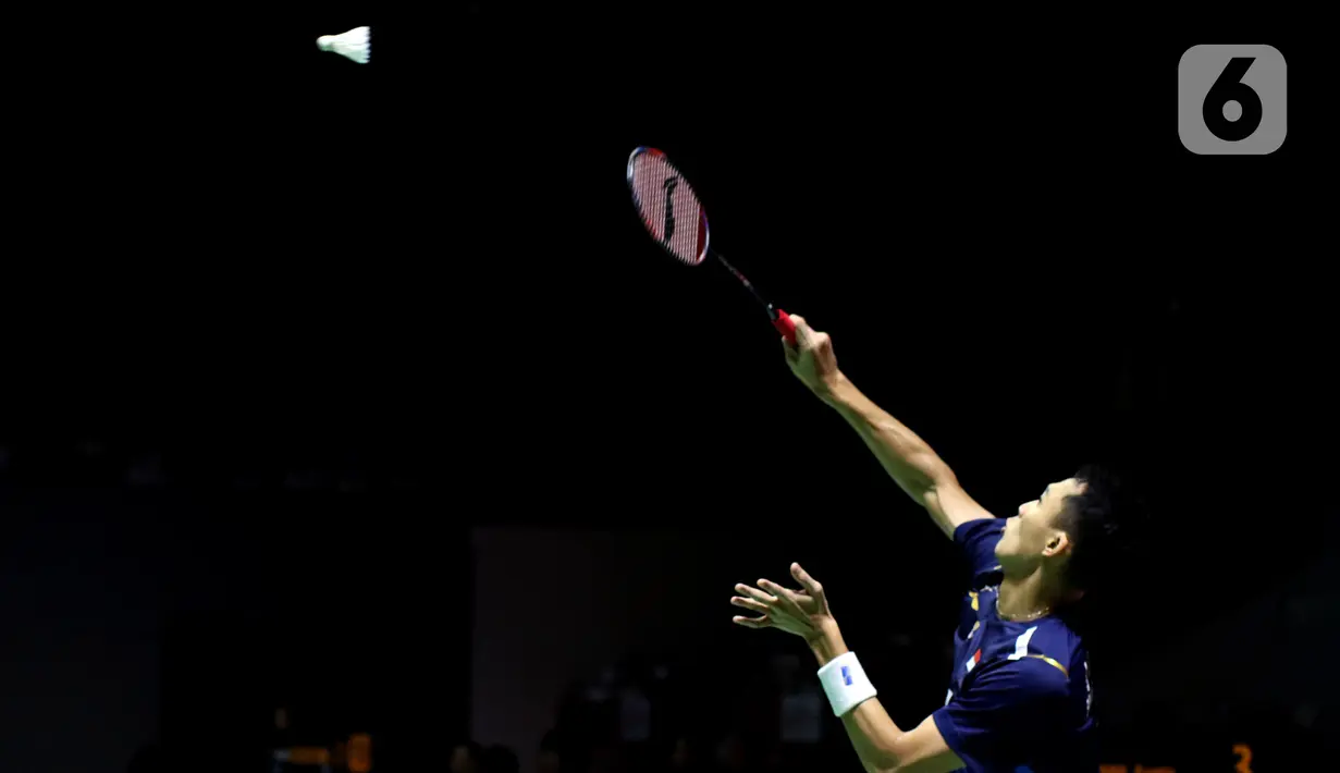 Kemenangan ini membuat Jonatan Christie belum terkalahkan dalam lima pertemuan terakhir melawan wakil Jepang. (Liputan6.com/Helmi Fithriansyah)