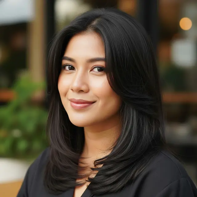 Model Rambut Wanita Panjang Layer Cut.