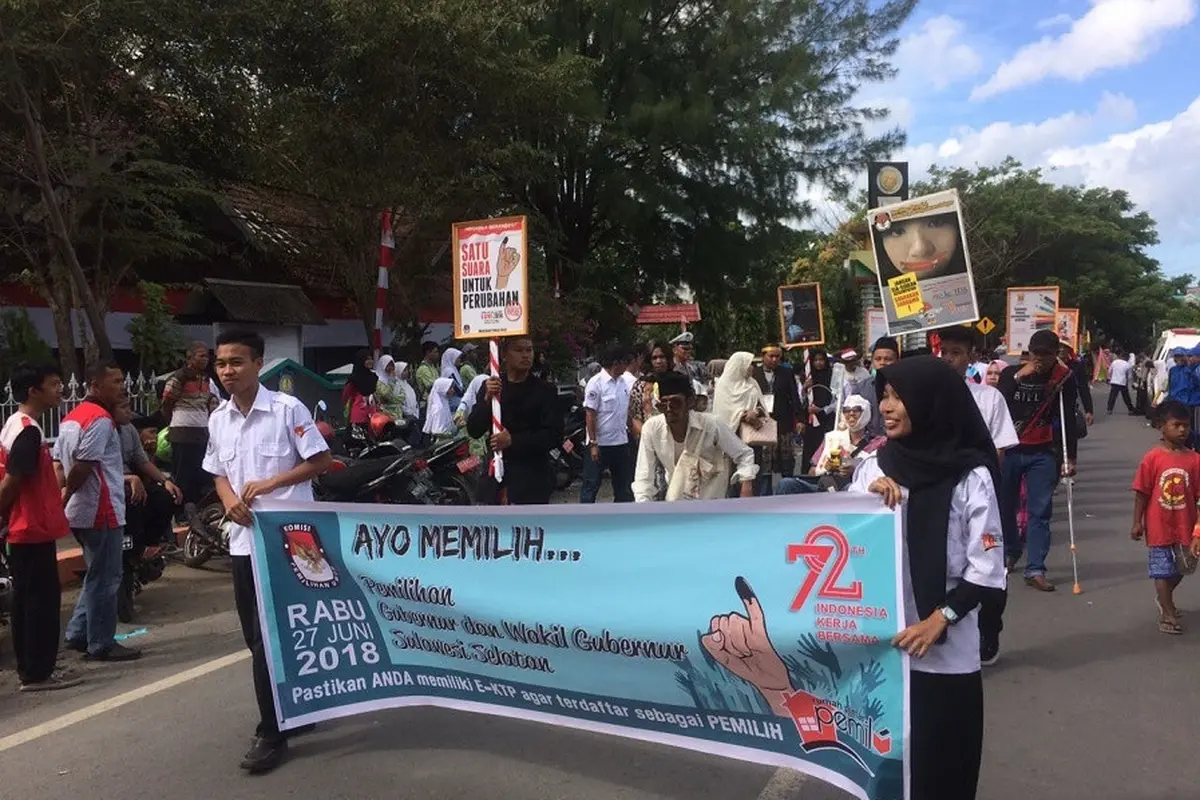 Sosialisasi KPU Ajak Masyarakat Berpartisipasi di Pilgub Sulsel 2018 (Liputan6.com/ Eka Hakim)