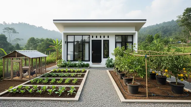 Pondok Minimalis dengan Taman Produktif