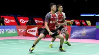 Fajar Alfian/Muhammad Rian Ardianto menyumbang poin saat Indonesia mengalahkan Kanada 5-0 pada Grup B Piala Thomas 2018, Minggu (20/5/2018). (PBSI)