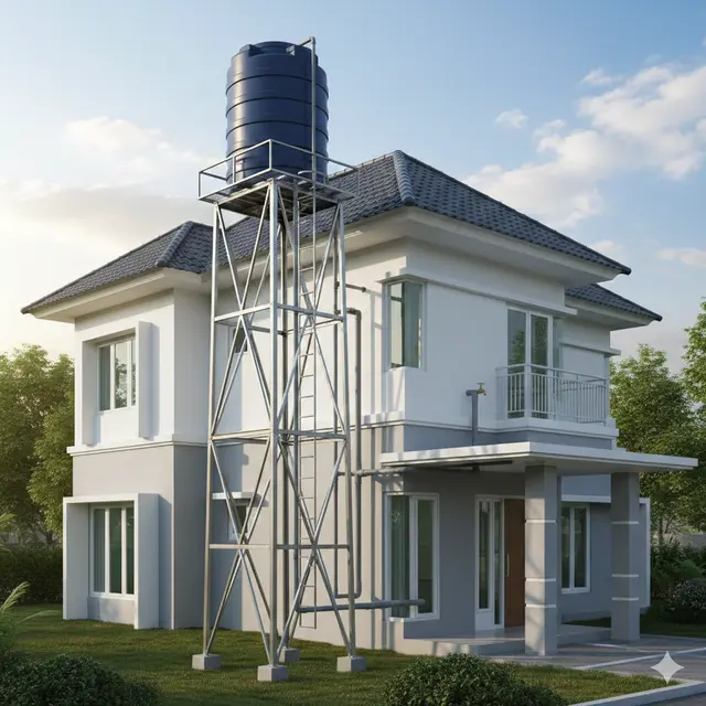 Tinggi Ideal Toren Air (Foto: Gemini AI)
