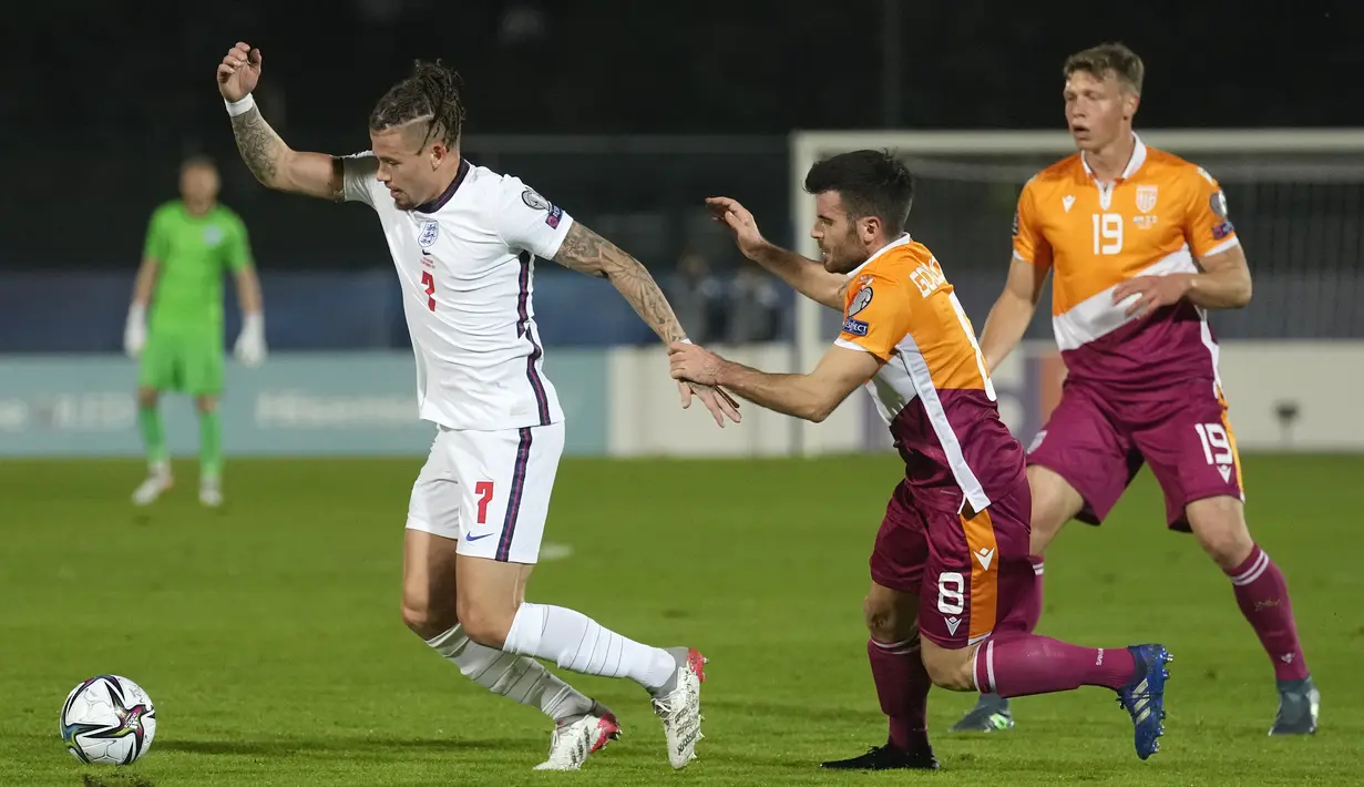 Inggris tampil mendominasi atas San Marino dengan torehan 85 persen penguasaan bola dengan 22 tembakan, 13 mengarah ke gawang sementara tim tuan rumah hanya mampu melakukan 2 tembakan saja. (AP/Antonio Calanni)