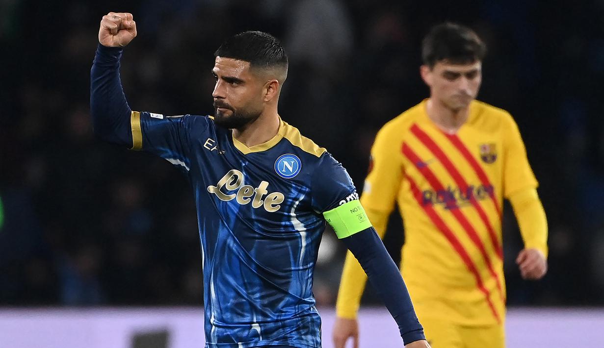 Pada menit ke-68 Napoli sempat mencetak gol melalui sepakan voli Lorenzo Insigne. Namun gol akhirnya dianulir karena sang pemain telah lebih dahulu terperangkap offside sebelum menerima umpan dari Piotr Zielinski. (AFP/Andreas Solaro)