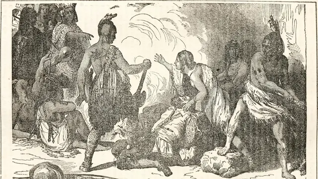 Ilustrasi kisah Pocahontas (Wikimedia Commons)