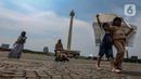 Wisatawan masih memanfaatkan masa libur Lebaran 2024 ini untuk berkunjung ke Monas. (Liputan6.com/Angga Yuniar)