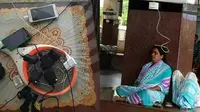 8 Potret Nyeleneh Orang Ngecas Hp, Aksinya Ini Bikin Geleng Kepala