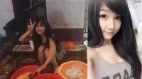 Heboh Foto Gadis Cantik Sedang Mencuci Piring, Siapa Dia?