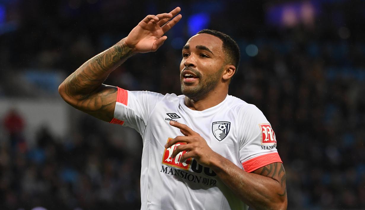 7. Callum Wilson (Bournemouth) - Penyerang andalan The Cherries ini juga layak direkrut MU untuk menjadi ujung tombak. Ia punya catatan apik di Premier League dengan mencetak 38 gol bersama Bournemouth. (AFP/Paul Ellis)