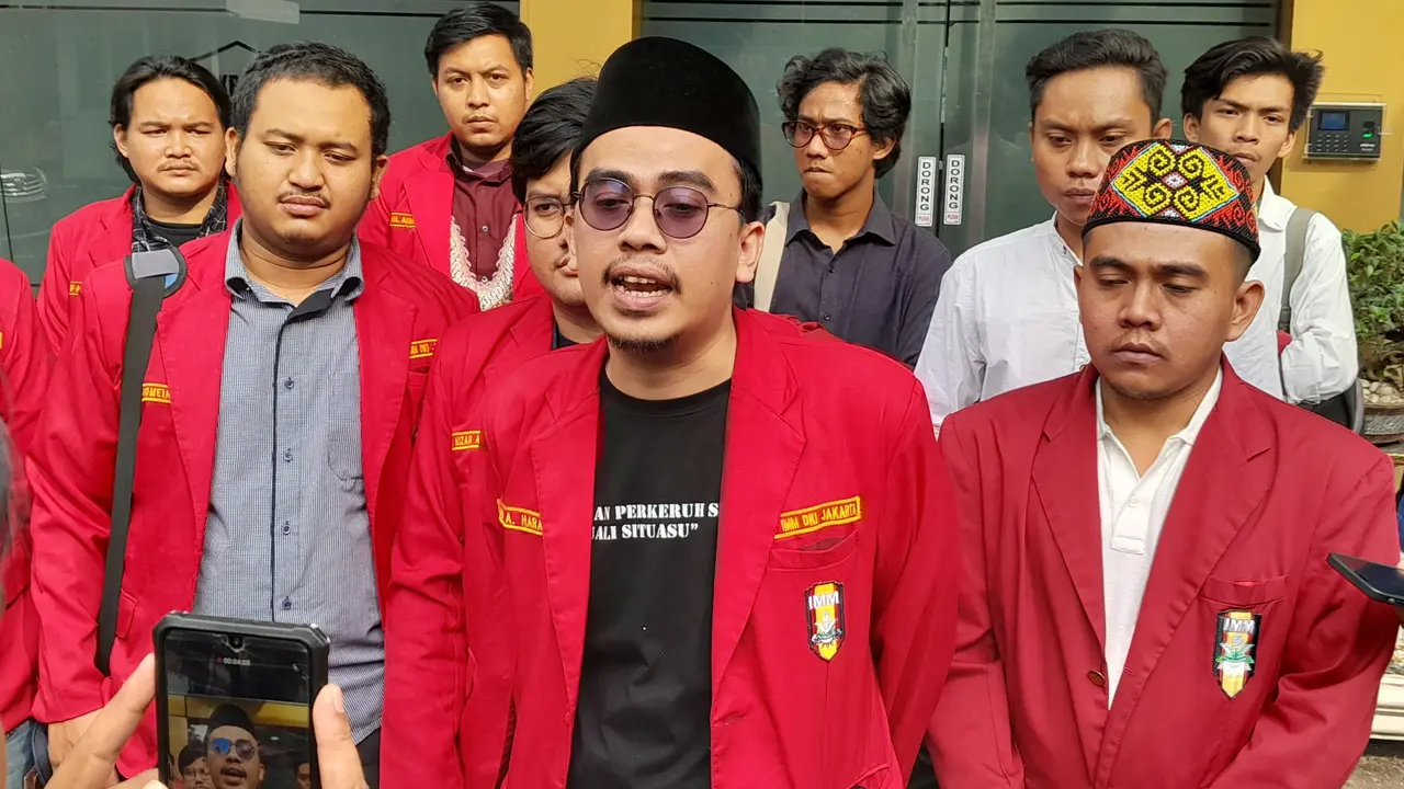 Ketum Ikatan Mahasiswa Muhammadiyah (IMM) DKI Jakarta Ari Aprian Harahap saat menagih tindak lanjut atas laporan terkait dugaan SARA dan pengancaman dari peneliti BRIN