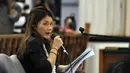 Terdakwa kasus suap di SKK Migas, Artha Meris Simbolon, menjalani sidang pembacaan pleidoi di Pengadilan Tipikor, Jakarta, Kamis (13/11/2014).  (Liputan6.com/Miftahul Hayat)