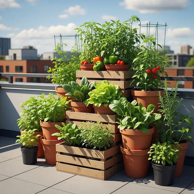 Ide Kebun Sayur di Dak Beton Rumah Tingkat (AI Generated)