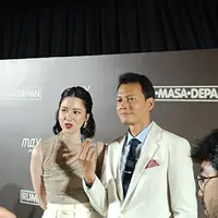 Konferensi pers film Rumah Masa Depan yang digelar di Senayan Park, Jakarta Pusat pada Sabtu (2/12/2023). (Liputan6.com/Nadia Nurhaliza)