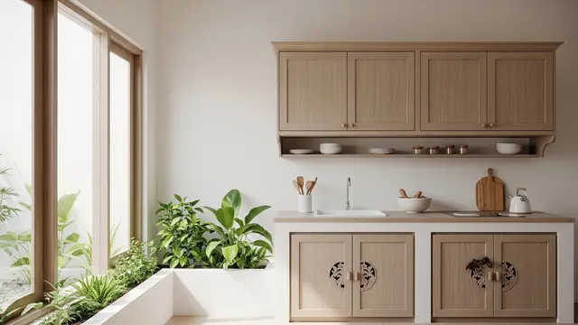 Desain Dapur Kampung Kecil tapi Terlihat Bersih dan Adem (AI Generated)