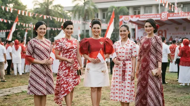 10 Ide Dress Batik Tema Kemerdekaan 17 Agustus 1945 HUT RI Ke-81, Elegan dan Memukau