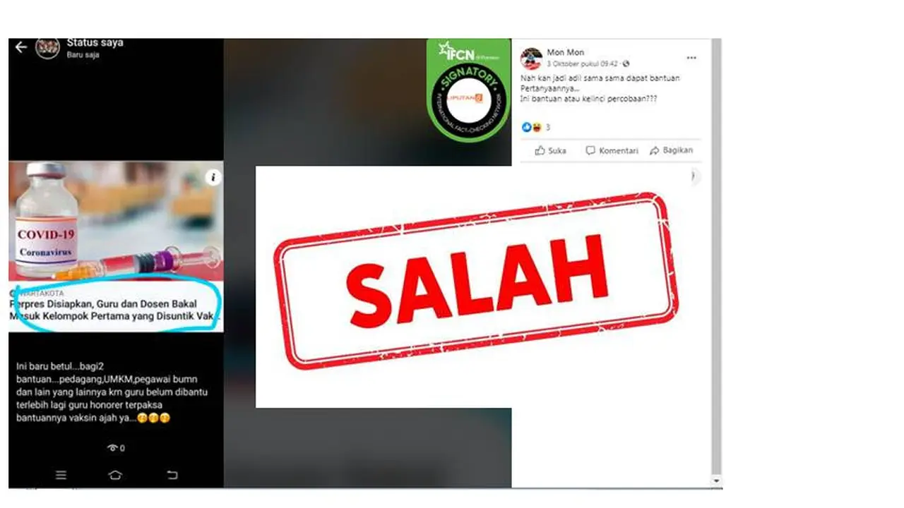Cek Fakta kelinci percobaan vaksin covid-19