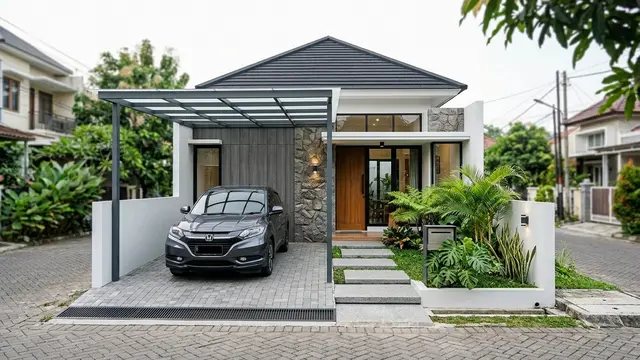 Model Rumah Sederhana di Lahan Sempit tapi Terlihat Mewah (AI Generated)