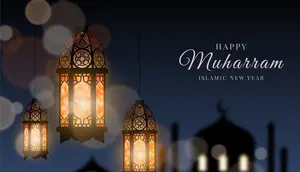 Ilustrasi Tahun Baru Islam. (<a href='https://www.freepik.com/vectors/muharram'>Muharram vector created by freepik - www.freepik.com</a>)