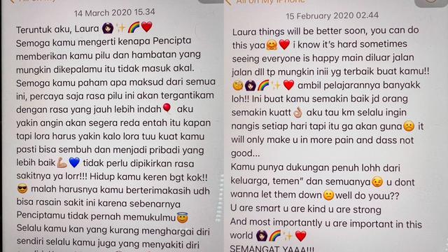 Catatan haru dari HP mendiang Laura Anna (Instagram/@edlngretairen)