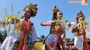 Dalam arak-arakan juga dimeriahkan beberapa penari yang diiringi gamelan khas Bali (Liputan6.com/Andrian M Tunay).