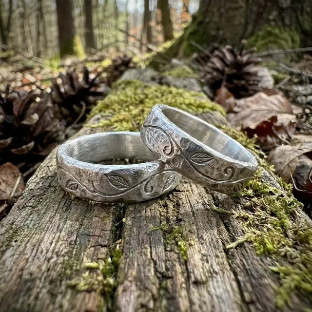 Ilustrasi Cincin Nikah Model Rustic