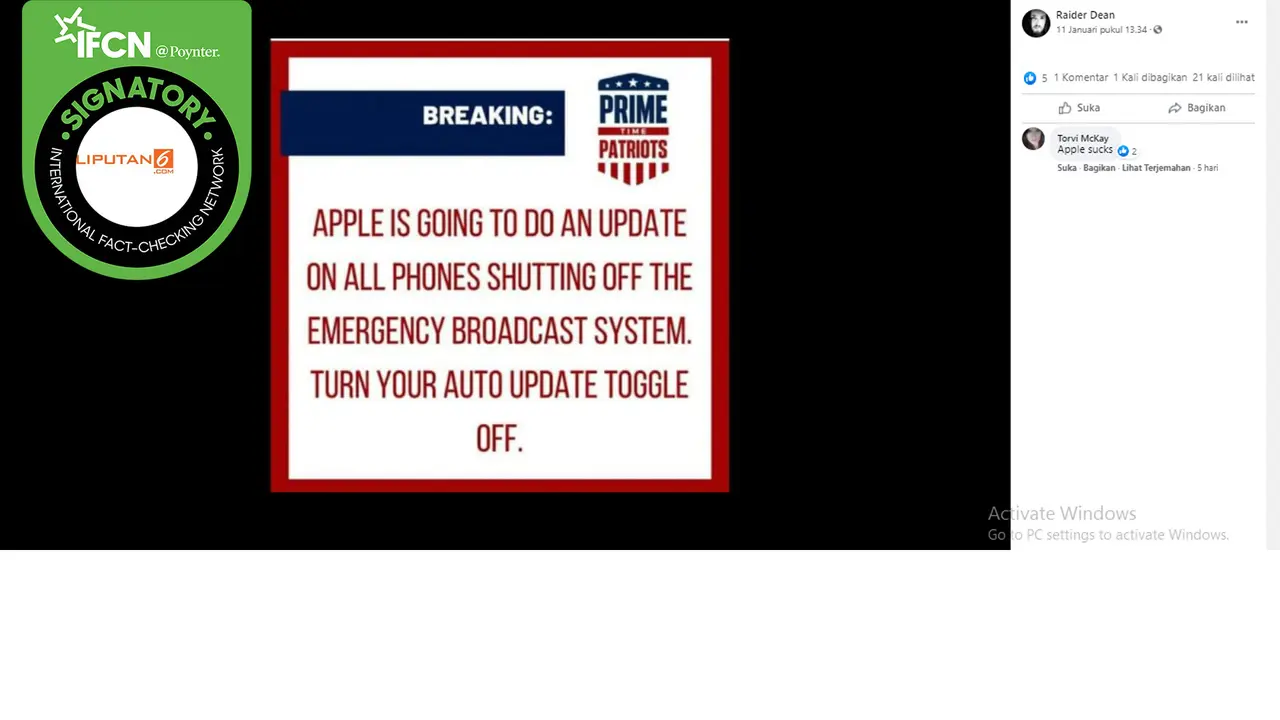 Hoaks klaim Apple