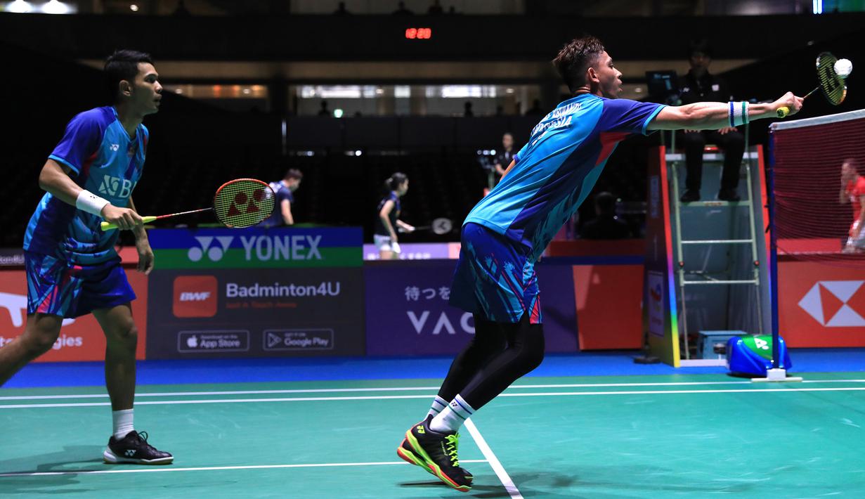Di babak 16 besar, Kamis (25/8/2022) Fajar Alfian/Muhammad Rian Ardianto akan menghadapi ganda putra Jepang lainnya sebagai unggulan ke-16, Akira Koga/Taichi Saito yang lolos usai menaklukkan sesama pasangan Jepang, Keiichiro Matsui/Yoshinori Takeuchi dengan 21-12, 21-7. (PBSI)