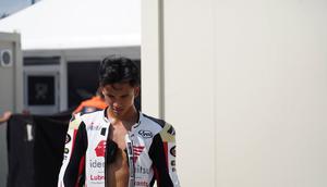 Mario Suryo Aji saat mengikuti balapan Moto2 2026 di Sirkuit Buriram, Thailand, Minggu (1/3/2026). (Instagram/Mario Aji)