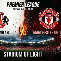 Sunderland vs Manchester United. (Bola.com/Gemini AI/Benediktus Gerendo Pradigdo)