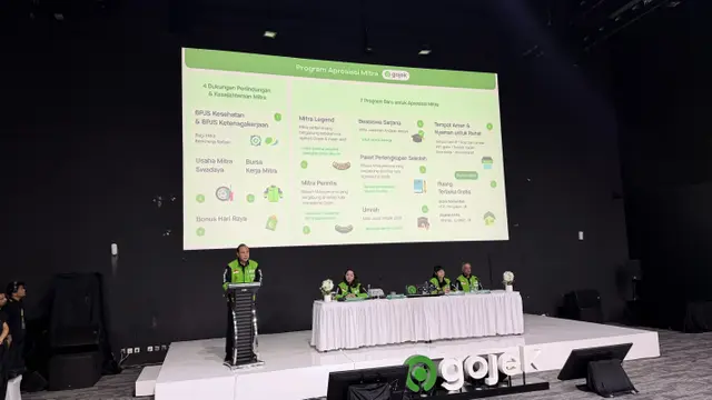Direktur Utama PT GoTo Gojek Tokopedia Tbk Hans Patuwo dalam Konferensi Pers di kantor Gojek, Jakarta Selatan, Selasa (19/5/2026). (Liputan6.com/Tira)