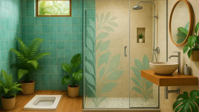 Model Kamar Mandi Kloset Jongkok Dengan Sekat Shower/Ilustrasi AI