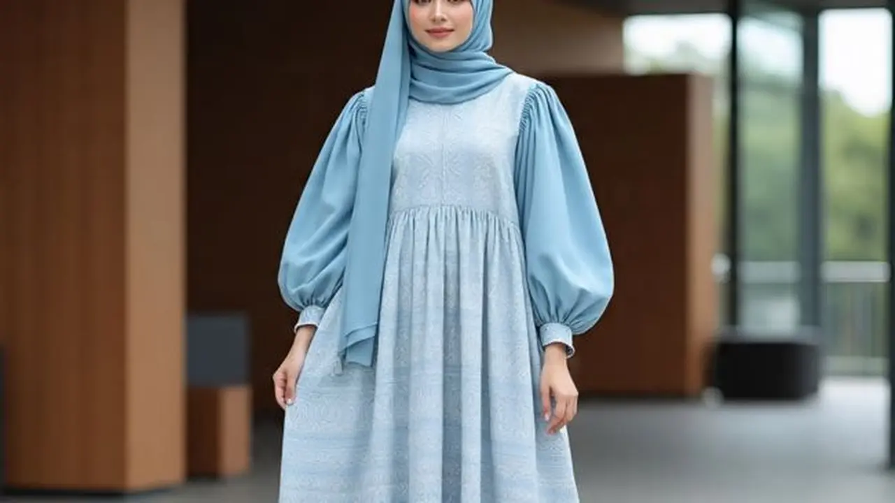 Ilustrasi Gamis Oversize (Sumber Gambar: Meta AI)