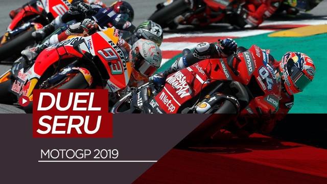 Berita video duel-duel seru pada balapan MotoGP 2019 yang sudah terjadi.