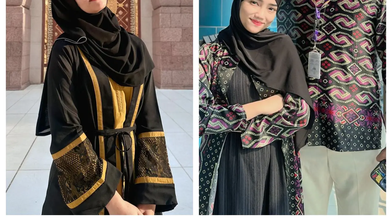Potret Fuji Tampil Berhijab Saat Umroh