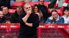 Nottingham Forest resmi memecat Ange Postecoglou hanya 39 hari setelah ia ditunjuk sebagai pelatih kepala. (Mike Egerton/PA via AP)