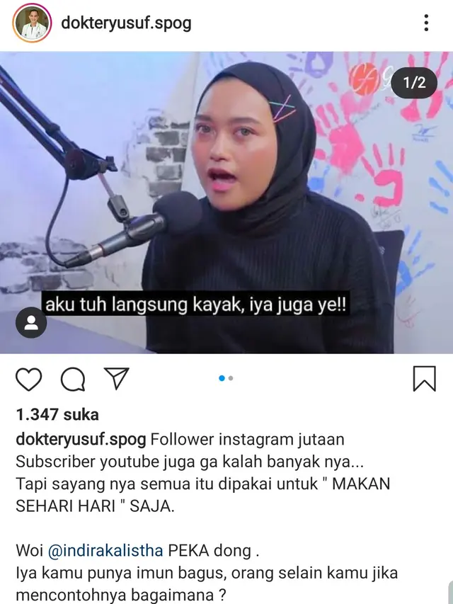 Unggahan Dokter Muhammad Yusuf. (Foto: Instagram @dokteryusuf.spog)