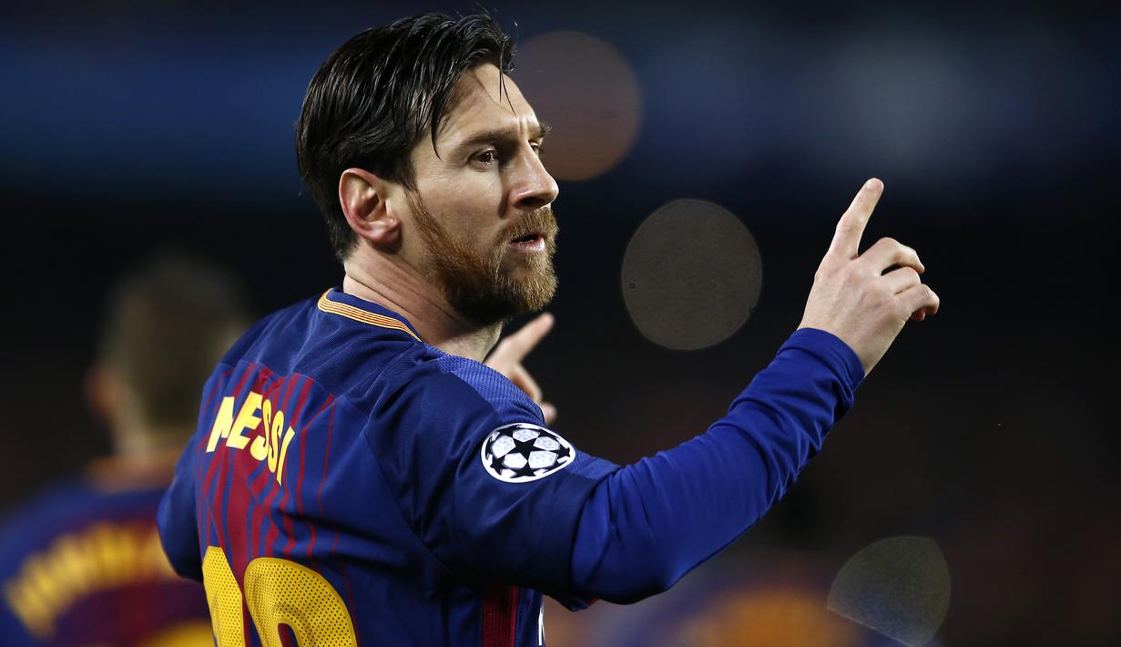 Lionel Messi menjadi salah satu kandidat top scorer Liga Champions 217-2018. Hingga babak 16 besar Messi baru mengoleksi enam gol, dan masih tertinggal jauh dari Ronaldo. (AP/Manu Fernandez)